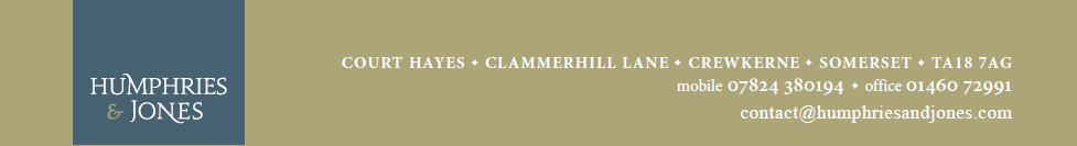 Humphries & Jones • sculpture and architectural conservation • Court Hayes • Clammerhill Lane • Crewkerne • Somerset • TA18 7AG • mobile 07824 380194 • office 01460 72991 contact@humphriesandjones.com